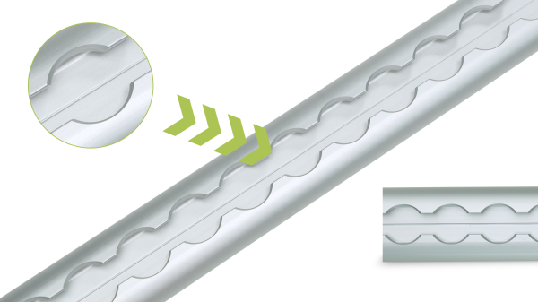 LOADCARE Slim Airlineschiene halbrund silber eloxiert