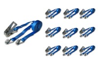 10 x 2pcs ratchet lashing strap 500 daN blue 10 x 2pcs ratchet lashing strap 500 daN blue