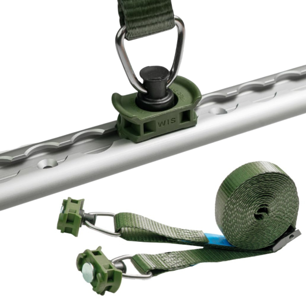 LoadCare 2tlg Spanngurt mit Klemmschloss und Fittingen für Airlineschienen 175 daN