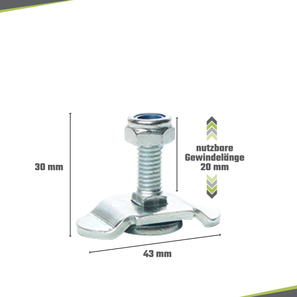 Screw fitting M8 with nut | 20 mm
