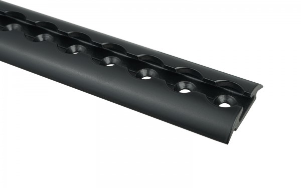 Airline track semi-circular drilled black