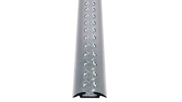 Aluminium airline track semi-circular bare