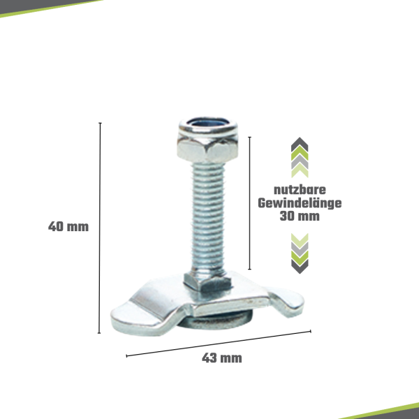 LOADCARE Schraubfitting M8 mit Mutter | 30 mm