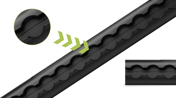 LOADCARE Slim Airlineschiene halbrund schwarz eloxiert