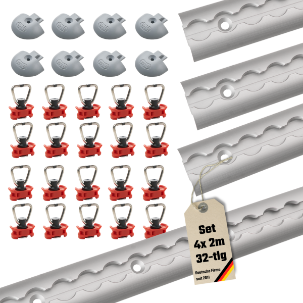 LoadCare Airlineschienen-Set - halbrund eloxiert 2m