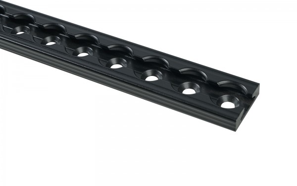 Airline track rectangular drilled black