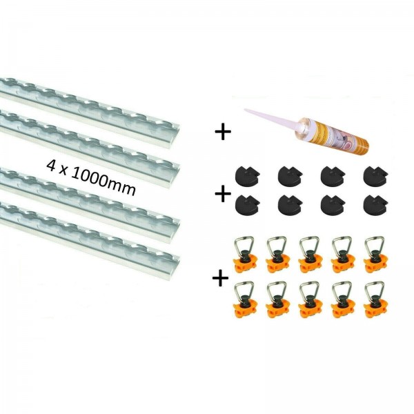 Airline track starter set – 23-part Slim – rectangular