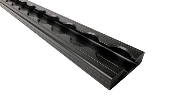 Aluminium airline track semi-circular bare