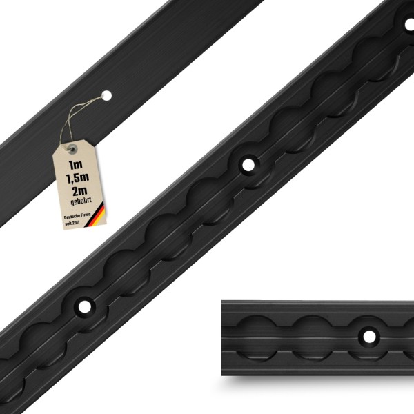 Aluminium airline track semi-circular bare