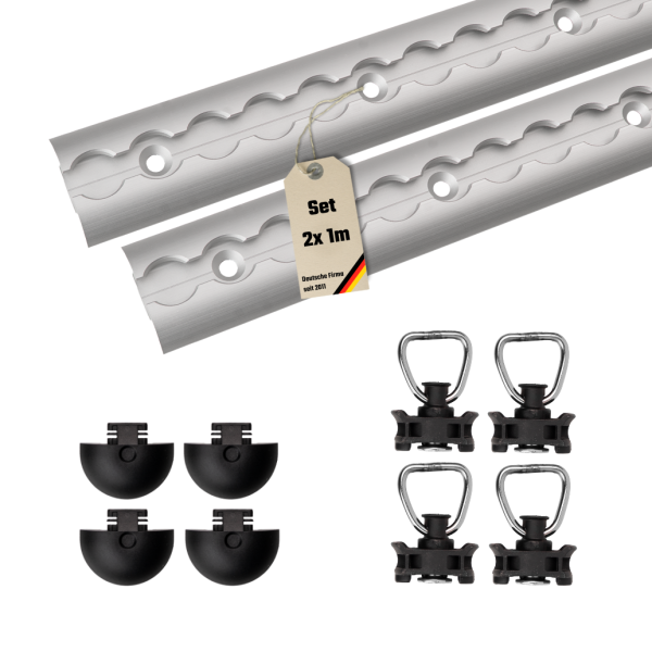 Airline track starter set – 23-part Slim – semi-circular