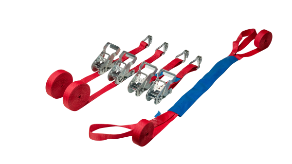 Motorbike belt front + rear, lashing system complete