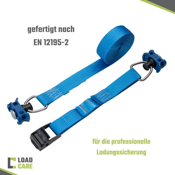 LoadCare 2tlg Spanngurt mit Klemmschloss und Fittingen für Airlineschienen 175 daN