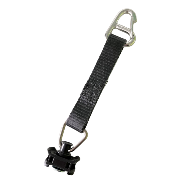 Adapter tension strap carabiner adapter belt for airline tracks, 400 daN, black