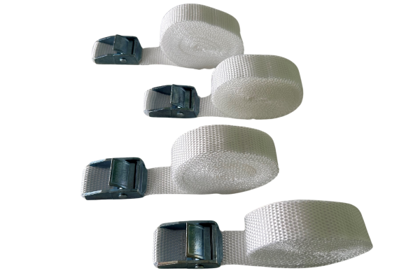 4x LOADCARE Klemmschlossgurt einteilig 220 daN weiß