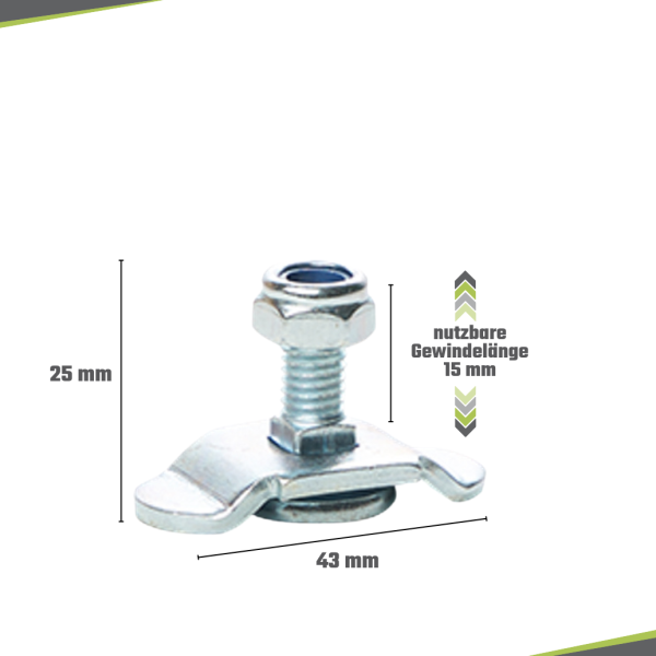 Screw fitting M8 with nut | 15 mm