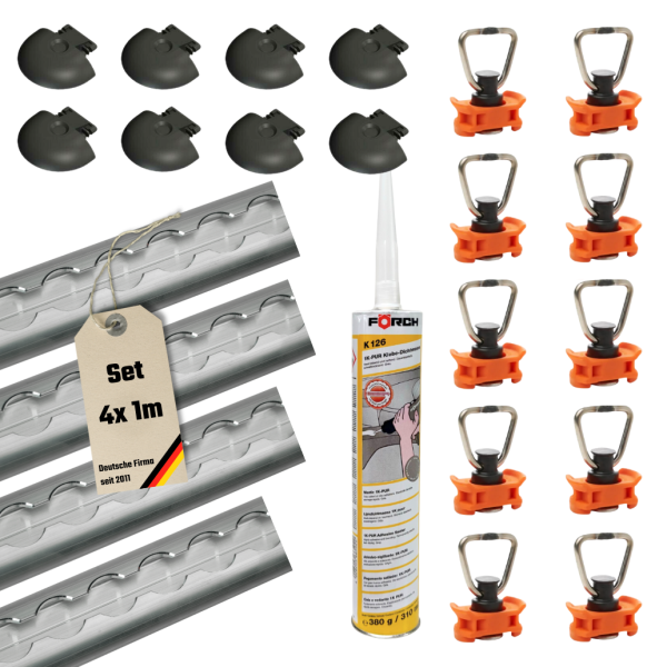 Airline track starter set – 23-part Slim – semi-circular