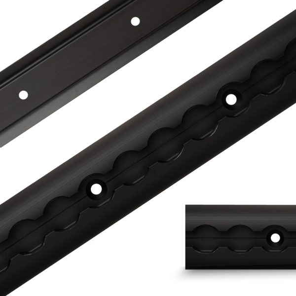 Aluminium airline track semi-circular bare