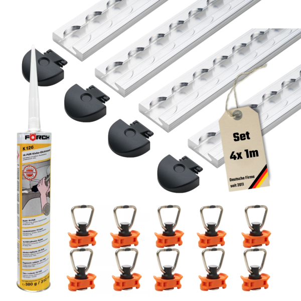 Airline track starter set – 22-part rectangular