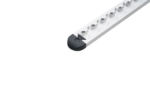 End cap for airline tracks rectangular-flat