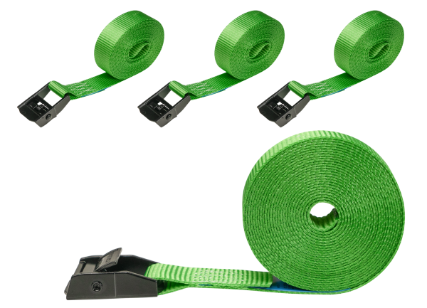 Cam buckle strap single-part 350daN neon yellow