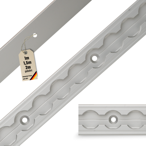 Aluminium airline track semi-circular bare