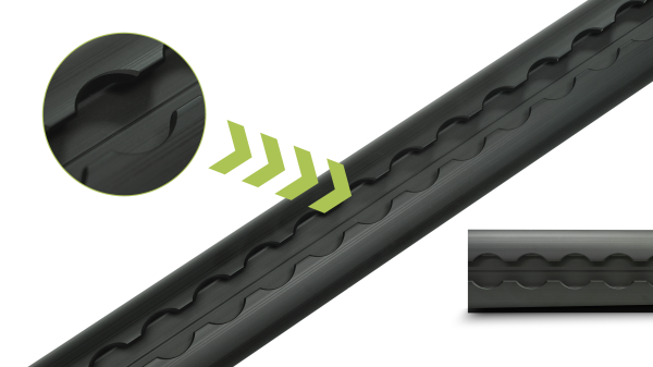 LOADCARE Airlineschiene halbrund schwarz eloxiert