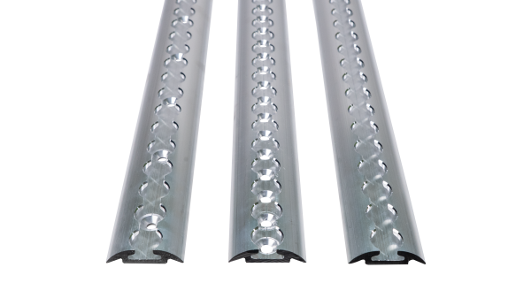 Aluminium airline track semi-circular bare