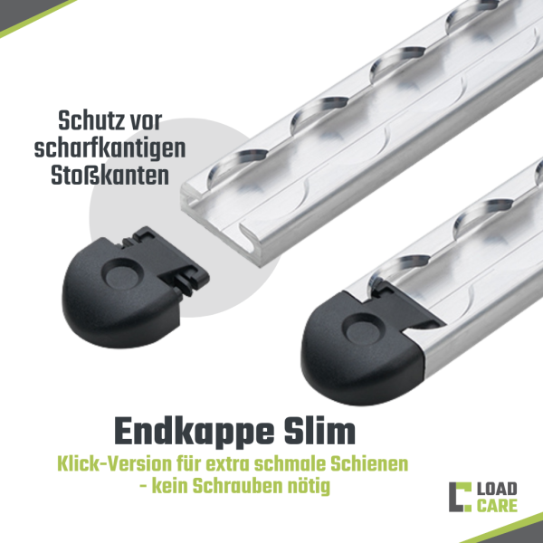 End cap for airline tracks rectangular SLIM