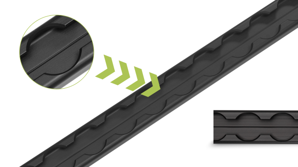 LOADCARE Slim Airlineschiene eckig schwarz eloxiert