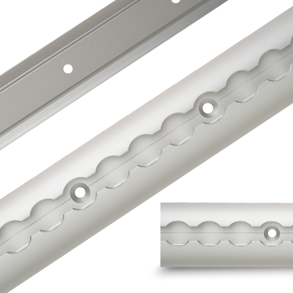 Aluminium airline track semi-circular bare