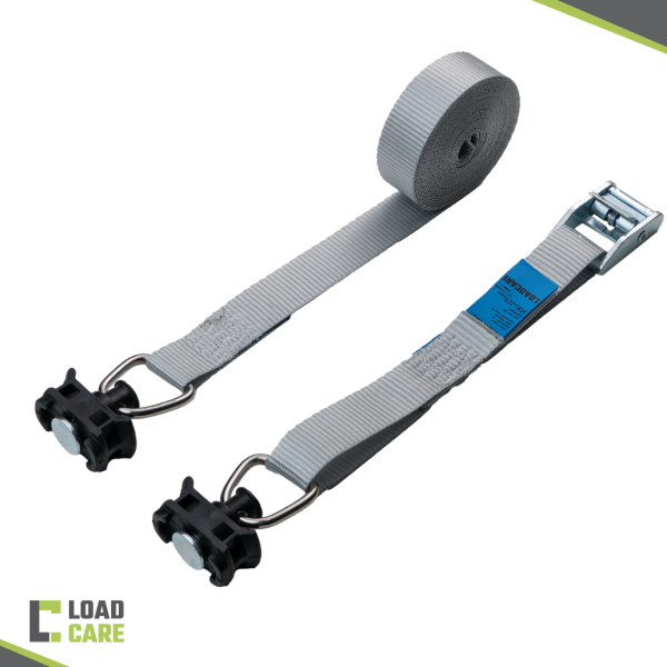 LoadCare 2tlg Spanngurt mit Klemmschloss und Fittingen für Airlineschienen 175 daN