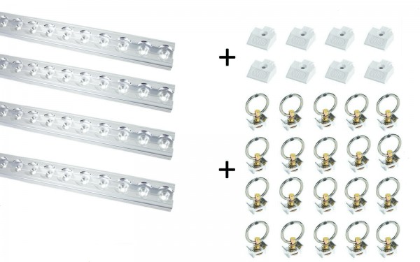 Airline track starter set – 32-part (rectangular)