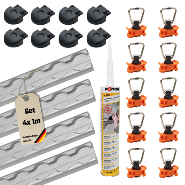 Airline track starter set – 23-part Slim – rectangular