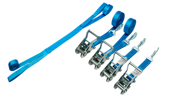 LOADCARE Motorradgurt vorn + hinten | Motorrad Zurrsystem komplett | Spanngurt | Zurrgurt